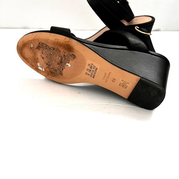 Stuart Weitzman Ava Ankle 75 wedge Sandal in Black Size 8.5 - Picture 9 of 10